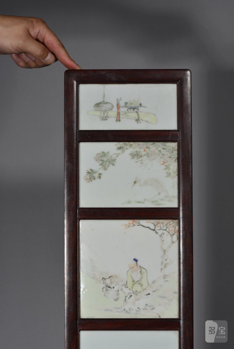 清光绪 任焕章浅绛彩山水人物花鸟八条屏 - 图25